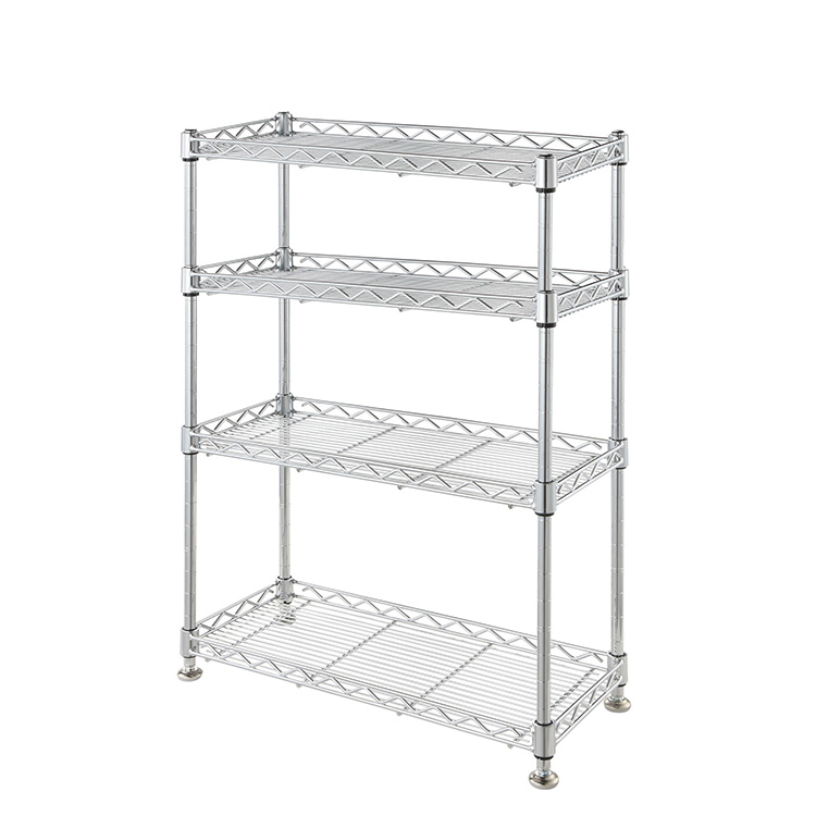 AMJ 4-Tier Chrome Wire Show Shelving Unit for Kitchen and Residing Room